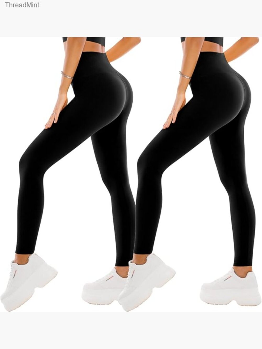 2 Pack High Waisted Buttery Soft Yoga Leggings Workout Active